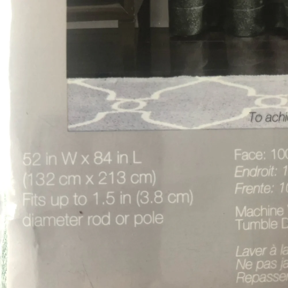 NWT Tribeca Seafoam Faux Silk Curtain Panel 52” X 84”